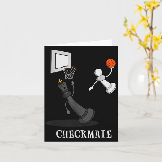 Carte Funny Checkmate Chess Basketball Game Board King P (Fleur jaune)