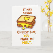 Carte Funny Cheesy Melt Love Card (Fleur jaune)