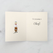 Carte Funny Chef with Big Hat in Kitchen Congratulations (Intérieur)