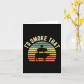 Carte Funny Chemise Bbq Je fumerais cette Rbeque Grilli (Fleur jaune)