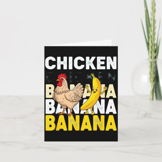 Carte Funny Chicken Banana Dance Meme For Kids &amp; Adu (Devant)