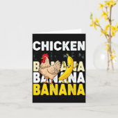Carte Funny Chicken Banana Dance Meme For Kids &amp; Adu (Fleur jaune)