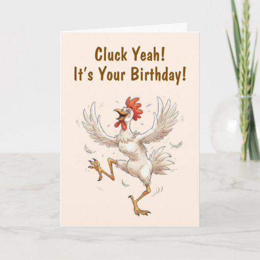 Carte Funny Chicken Birthday (Devant)