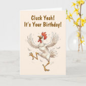 Carte Funny Chicken Birthday (Fleur jaune)