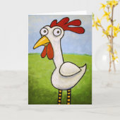 Carte Funny Chicken Card (Fleur jaune)