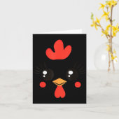 Carte Funny Chicken Face Halloween (Fleur jaune)