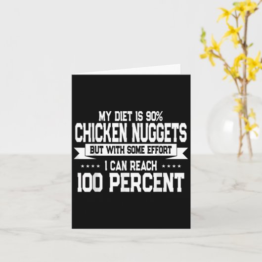 Carte Funny Chicken Nugget Lover Quote New Years Resolut (Fleur jaune)