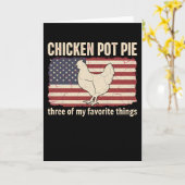 Carte Funny Chicken Pot Pie Farm Chicken Lover Rustic (Fleur jaune)