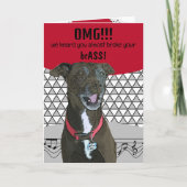 Carte Funny Chien bien obtenir pour le musicien de l'ins (Devant)