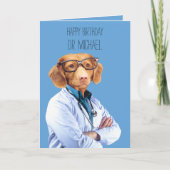 Carte Funny Chien Docteur et Infirmière Anniversaire (Devant)