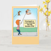 Carte Funny Chien Kites Anniversaire (Fleur jaune)