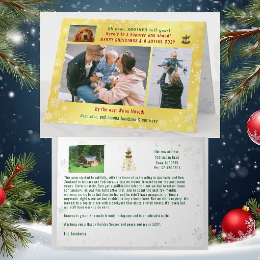 Carte Funny Chien ruff année Nous avons déplacé 4 photos