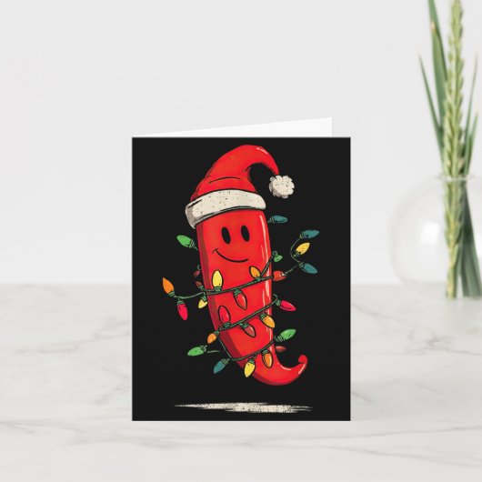 Carte Funny Chili Pepper Christmas Graphics Lights Lover (Devant)