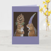 Carte Funny chipmunk card (Fleur jaune)