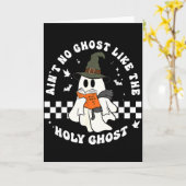 Carte Funny Christian Ghost With Bible Retro Catholic Cu (Fleur jaune)