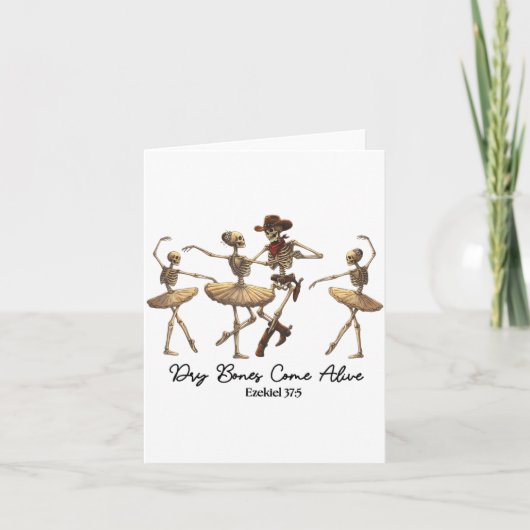 Carte Funny Christian Halloween Ballet Cowboy Skeleton P (Devant)