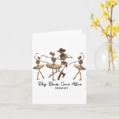 Carte Funny Christian Halloween Ballet Cowboy Skeleton P (Fleur jaune)
