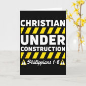 Carte Funny Christian Under Construction Philipans 1-6 S (Fleur jaune)