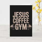 Carte Funny Christian Workout Jesus Coffee Gym Barbell C (Fleur jaune)