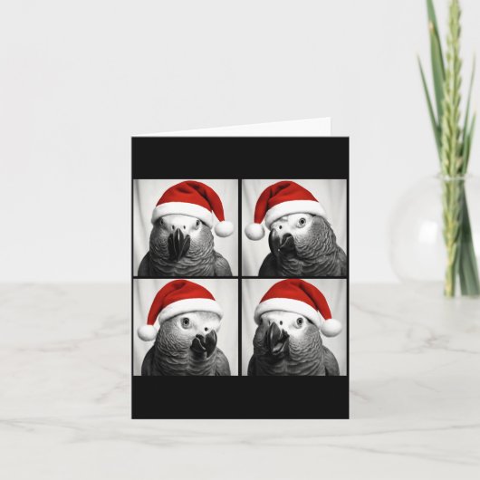 Carte Funny Christmas African G Parrot Santa Photo Booth (Devant)
