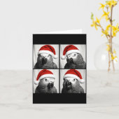 Carte Funny Christmas African G Parrot Santa Photo Booth (Fleur jaune)