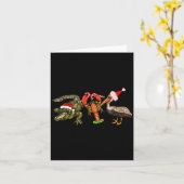 Carte Funny Christmas Alligator Pelican Crawfish Holiday (Fleur jaune)