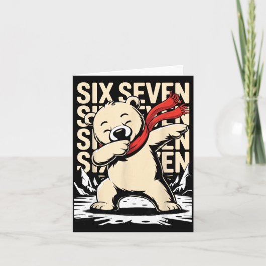 Carte Funny Christmas Bear Dabbing Xmas Dab Six Seven 67 (Devant)