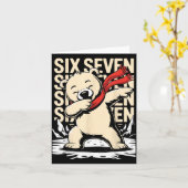 Carte Funny Christmas Bear Dabbing Xmas Dab Six Seven 67 (Fleur jaune)
