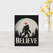 Carte Funny Christmas Bigfoot Santa Hat Moon Sasquatch K (Fleur jaune)