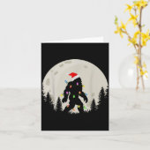 Carte Funny Christmas Bigfoot Santa Hat Moon Sasquatch K (Fleur jaune)