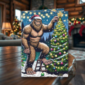 Carte Funny Christmas Bigfoot Sasquatch Personnalisé