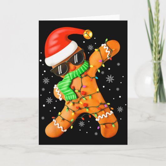 Carte Funny Christmas Boys Kids Dabbing Gingerbread Xmas (Devant)