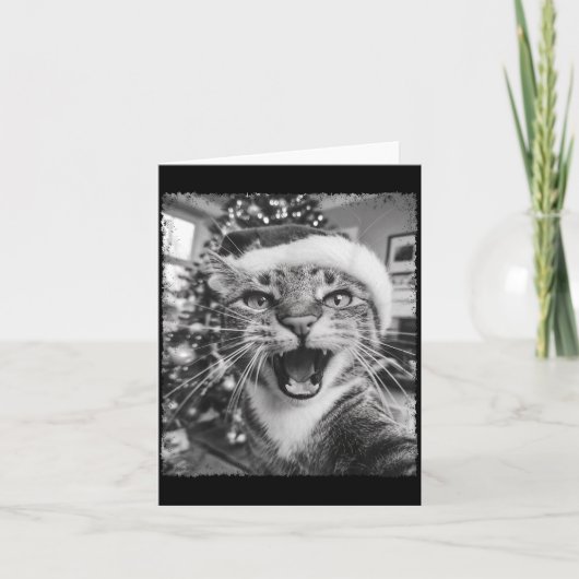 Carte Funny Christmas Cat Selfie  (Devant)