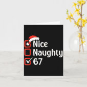 Carte Funny Christmas Checked List Nice Naughty 6 7 Meme (Fleur jaune)