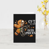 Carte Funny Christmas Cut My Life Into Eces Gingerbread  (Fleur jaune)