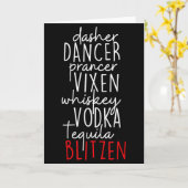 Carte Funny Christmas Dasher Dancer Prancer Vixen Whiske (Fleur jaune)