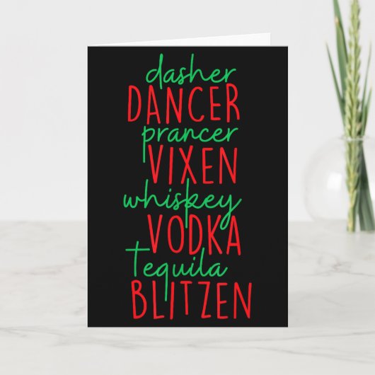 Carte Funny Christmas Dasher Dancer Prancer Vixen Whiske (Devant)