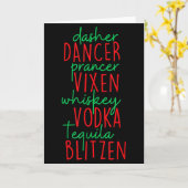 Carte Funny Christmas Dasher Dancer Prancer Vixen Whiske (Fleur jaune)