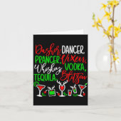 Carte Funny Christmas Dasher Dancer Prancer Vixen Whiske (Fleur jaune)