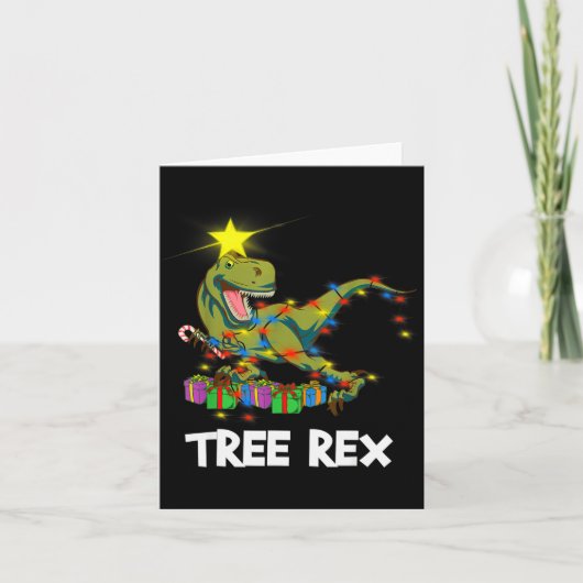 Carte Funny Christmas Dinosaur Tree Rex Men Women Kids G (Devant)