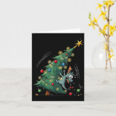 Carte Funny Christmas Dragon Wrecking The Tree Holiday P (Fleur jaune)
