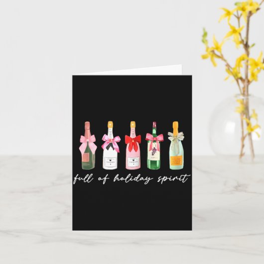 Carte Funny Christmas Drinks Tail Champagne Holiday Srit (Fleur jaune)