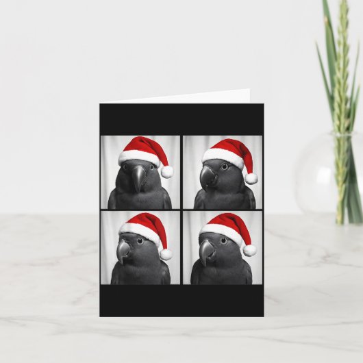 Carte Funny Christmas Eclectus Parrot Santa Photo Booth (Devant)