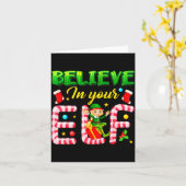 Carte Funny Christmas Elf Design Believe In Your Elf Men (Fleur jaune)