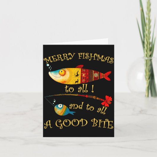 Carte Funny Christmas Fisherman's Merry Fishmas To All F (Devant)