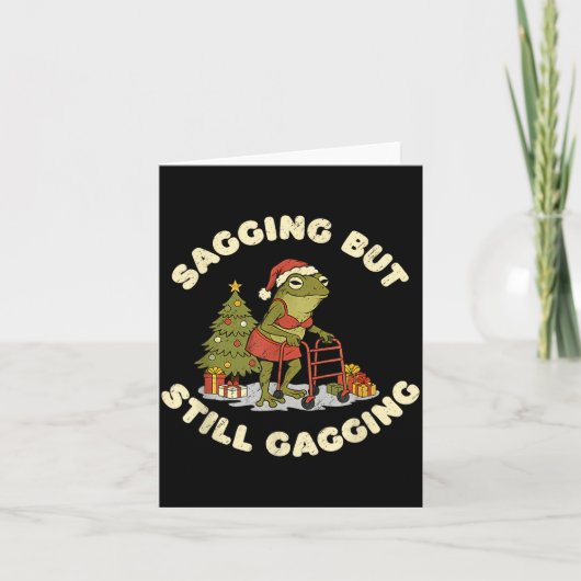 Carte Funny Christmas Frog Sagging But Still Gagging Fro (Devant)