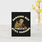 Carte Funny Christmas Frog Sagging But Still Gagging Fro (Fleur jaune)