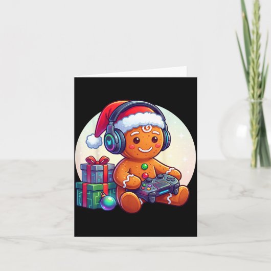 Carte Funny Christmas Gamer Gingerbread Xmas Gaming Men (Devant)
