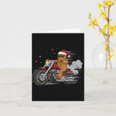 Carte Funny Christmas Gingerbread Man Biker Riding A Mot (Fleur jaune)