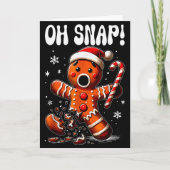 Carte Funny Christmas Gingerbread Man Oh Snap Outfit Paj (Devant)